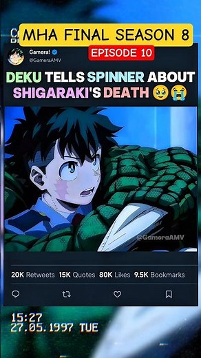 DEKU tells SPINNER about SHIGARAKI's DEATH 🥹😭 | MHA Episode 10 #myheroacademia #edit #amv #anime