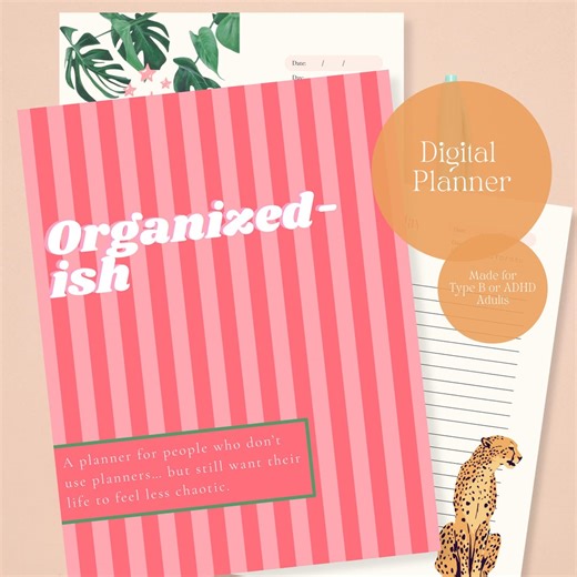 Pink ADHD Digital Planner | Type B Planner | Printable Planner | iPad Planner PDF | Goodnotes Planner - Etsy