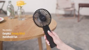 EasyAcc Handheld Fan, 2023 4th New 5000 Battery Operated Desk Fan [ 4 Speed 20 Hours Quiet Powerful Hand Fan ] Power Indicator/One Touch Power Off Foldable Personal Fan for Travel Office Outdoor