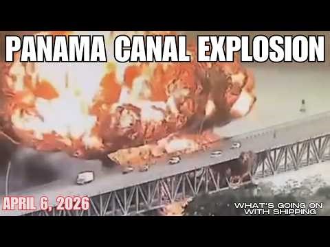 Explosion at the Panama Canal | Shoreside Gas Tankers Explode & Threaten the Bridge of the Americas