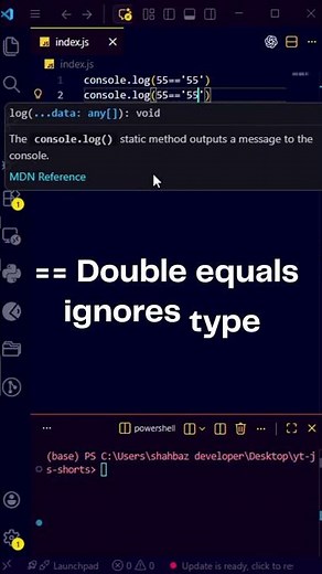 New Coding Hack: Stop using == in JavaScript ❌ Use === for safer code ✅