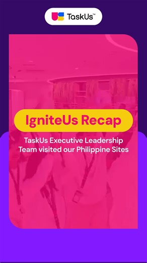 Let’s rewind to the recent visit of our Executive Leadership Team to the Philippines! Watch this recap to see how they bonded with our amazing teammates and added an extra dose of fun to the experience! #TaskUs #TaskUsPH #TaskUsPhilippines #IgniteUs #TaskUsLeaders | TaskUs
