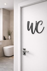 Self-adhesive WC Door Sign, Toilet Sign With 3D Lettering, Guest Toilet, Modern Toilet Sign for the Bathroom - Etsy UK