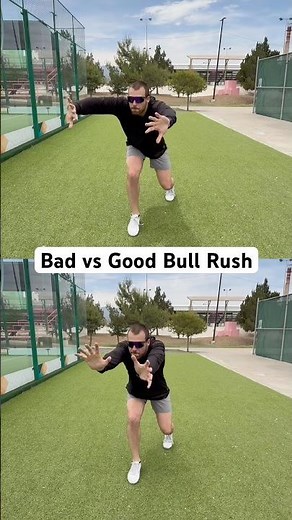 Bad vs Good Bull Rush Hand Placement