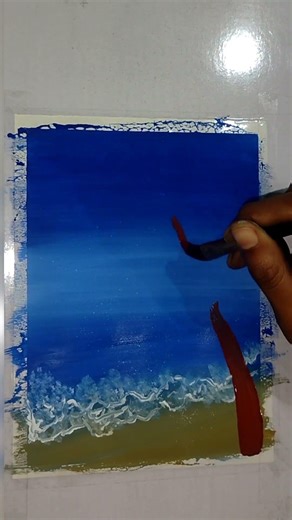 Easy beach painting #acrylicscenery #drawingideas #painting #drawingtutorial #art #naturelandscape