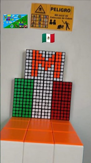 Mexican flag in 3x3 cube mosaic #cubosdym #rubikscube #mosaic #rubik #foryou #fyp