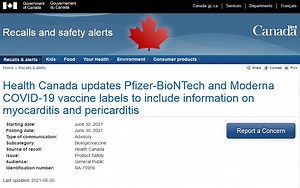 RECUNOAȘTERE OFICIALĂ: Vaccinurile Covid cu ARNm pot da complicații la inimă. Health Canada actualizează prospectele serurilor Pfizer-BioNTech și ModeRNA cu informații despre riscurile de MIOCARDITĂ și PERICARDITĂ