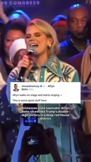 Katie Grossbard on Instagram: "IT STILL MATTERS 🩵Democrats notched an off-cycle achievement Tuesday night, as Tennessee state lawmaker Aftyn Behn sliced into President Donald Trump’s double-digit victory in a deep-red House district. It marked the latest demonstration of voters’ dissatisfaction with Republicans’ grip on power as the parties head into next year’s pivotal midterms. With 95 percent of the vote in, Behn was behind Republican Matt Van Epps 54 percent to 45 percent in the closely wat