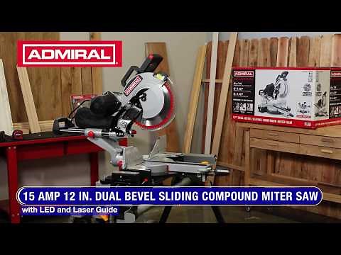 Admiral 12 In. Dual-Bevel Sliding Compound Miter Saw With LED & Laser Guide - Item 64686