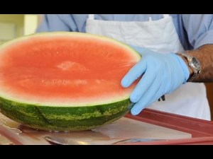 Watermelon Ninja shows the fastest, easiest way to cut the fruit