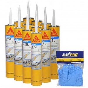 Sikaflex 1C SL 29 oz Limestone - Sikaflex Self Leveling Concrete Sealant. Polyurethane, Concrete Crack Filler. Case of 12 with AWF PRO Gloves. Applicator Gun Not Included
