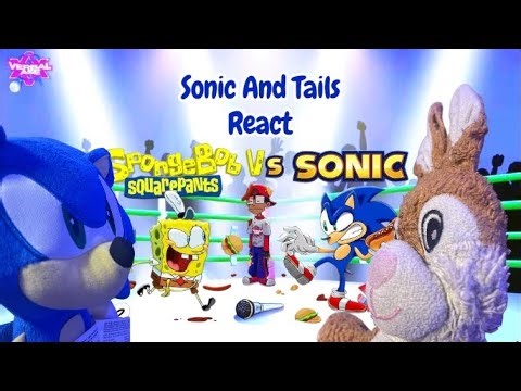 Sonic and Tails react to Sonic vs SpongeBob cartoon beatbox battles