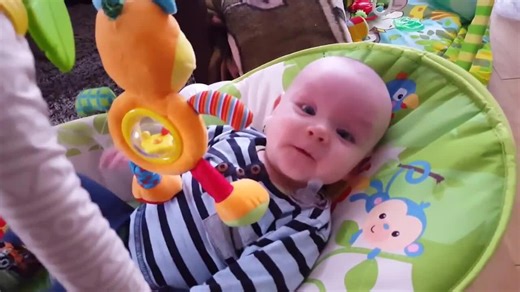 Baby Entertained by Tape