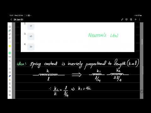 JEE Main 2026 (24 Jan Shift 1) Physics Solution: Spring Constant & Length Ratio | Q29