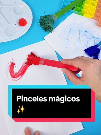 Para hacer estos pinceles mágicos solo necesitas palitos de madera, papel crepe y un poco de agua para pintar sobre la hoja, los pequeños se divertiran mucho con esta actividad. #Barrilito #CreaConBarrilito #actividadesparaniños #actividadesescolares