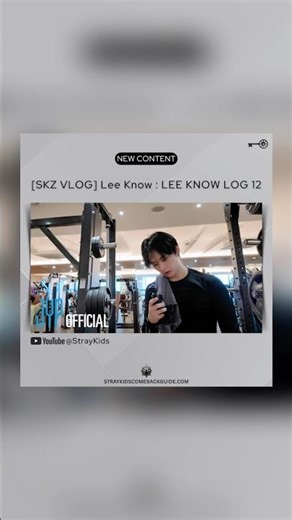 [NEW CONTENT] SKZ VLOG : LEE KNOW LOG 12 out now! #LeeKnow #StrayKids
