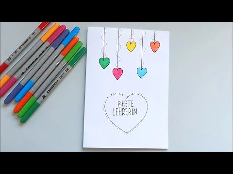 DIY-Karte für Lehrerin basteln: Abschiedsgeschenk für Lehrerin. Basteln für Lehrer