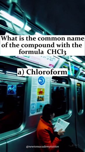 Newtons Academy on Instagram: "The Common Name is? Comment the answer! . . . #Chloroform #ChemistryExplained #LearnChemistry #ChemicalCompounds #ScienceMadeSimple #STEMEducation #ChloroformExplained #OrganicChemistry #ChemistryForAll #ChemicalScience"