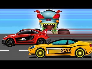 Car Race Scary | Haunted House Monster Truck | Episodes 1 to 11