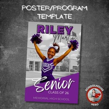 Cheer Senior Poster – Editable Template for Athlete Spotlight, Senior Night