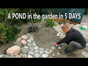 A unique idea for a garden Made of cement and stones DIY fish pond on your site