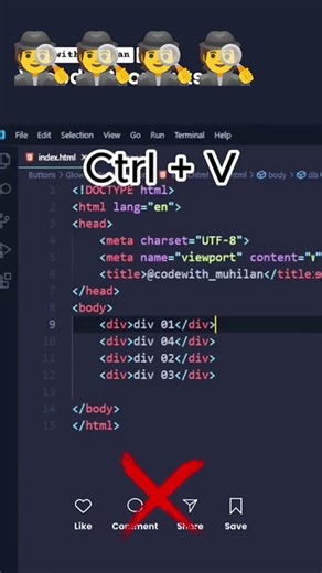 vs code 💯 💯 🥰 shortcut key #viralshort #code#viralvideo #css#coding#vscode#