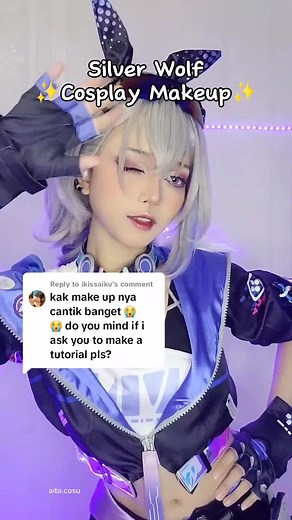 Silver Wolf Cosplay Makeup Tutorial | HSR Color Palette & Giantess Costume