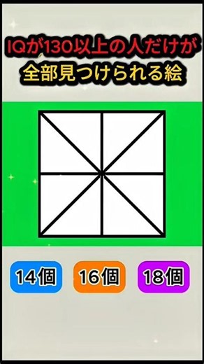 【脳トレ】IQ130以上だけが見つけられる！隠れた三角形は何個？90%が間違える神絵クイズ