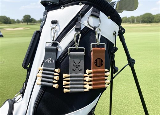 Personalized Engraved Leather Golf Bag Tag With Tee Holder Custom Gift for Golf Lovers - Etsy