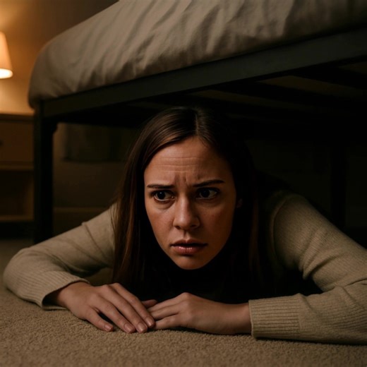 I returned early from my trip to surprise my husband and hid under...