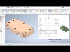 Autodesk Inventor 3D Modeling Tutorial: Double bearing assembly | part 2 | cap