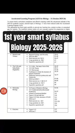 1st year Biology smart syllabus 2205-2026
