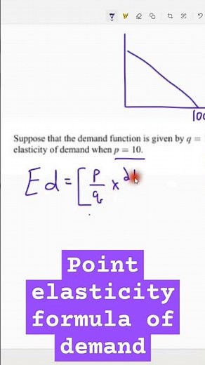 Point elasticity formula of demand #elasticityofdemand