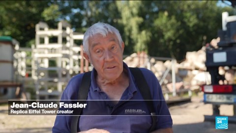 Retired metalworker builds 30-metre-high Eiffel Tower replica
