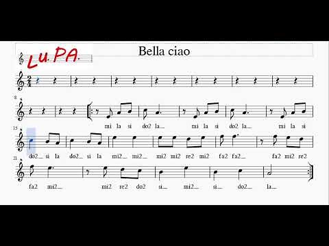 Bella ciao - Flauto dolce - Note - Spartito - Canto - Tutorial - Recorder