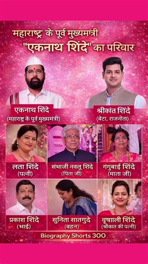 महाराष्ट्र के पूर्व मुख्यमंत्री " एकनाथ शिंदे " का परिवार 😱👈 Family of Eknath Shinde #shorts #gk