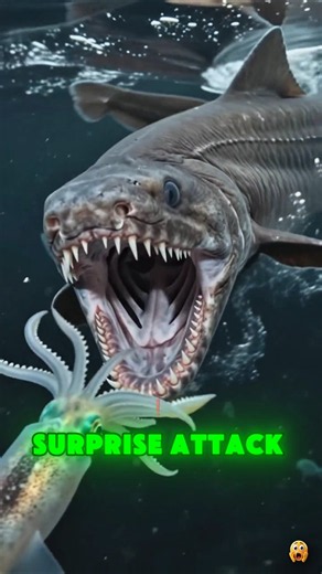 The Shark With 300 Razor-Sharp Teeth 😱🦈#FrilledShark #DeepSea