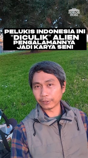 Garna Raditya on Instagram: "Pelukis Indonesia ini mengaku “diculik” alien. Tahun 1978 di Bandung, Sudjana Kerton melihat sosok berkepala besar dan bermata hitam, dibawa ke pesawat, diajak melihat kota di planet lain, lalu diberi pesan tentang kesatuan kehidupan di semesta. Setelah itu, ia melukis karya-karya UFO yang sampai hari ini masih terasa seperti arsip kosmik dari Indonesia. Kisah ini ditulis dalam Tafakur di Galaksi Luhur dan dikenang keluarganya sebagai pengalaman yang mengubah cara ia