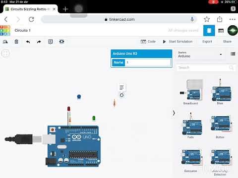 Como insertar arduino en tinkercad y modificar el código