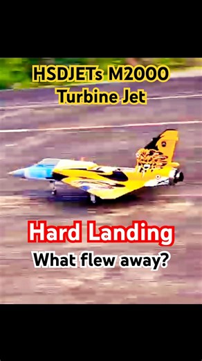 Hard Landing - HSDJETs M2000 Turbine Jet #rcwarbird #rcturbine #rcjet #hsdjets #m2000 #warbird