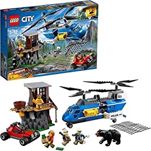 City Police Mountain Arrest Building Set, Buggy & Helicopter Toy, Police Toys for Kids