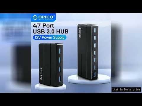 ORICO 4 7 Ports USB 3.0 High Speed Hub with 12V Power Adapter USB Splitter OTG Adapter for Desktop L