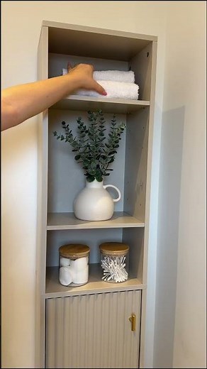 How to maximise on bathroom storage space with the Vonhaus Tallboy Unit #bathroom #bathroomstorage