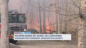 Fire officials: Burlington County wildfire off Route 542 burns over 250 acres, 65% contained