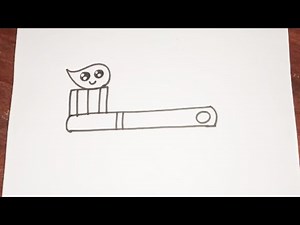 How to draw a toothbrush || tutorial for beginners|| step by step|| cute easy drawing.