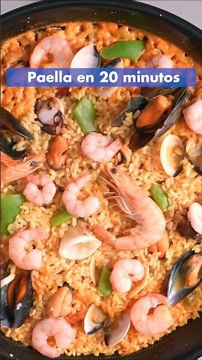 Paella de marisco rápida en 20 minutos con arroz SOS y Pescanova #paella #paellalovers