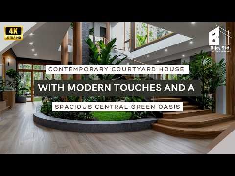 Contemporary Courtyard House with Modern Touches and a Spacious Central Green Oasis