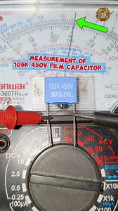 46 reactions · 19 shares | Measurement of 105k 450v film capacitor. #live #tips #challenge #training #service #tutorial #shots #alaminelectronicslab | Alamin Elc | Facebook