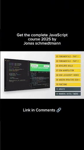 the Complete JavaScript Course by Jonas Schmedtmann #JavaScript #LearnToCode #WebDev #js #freecourse