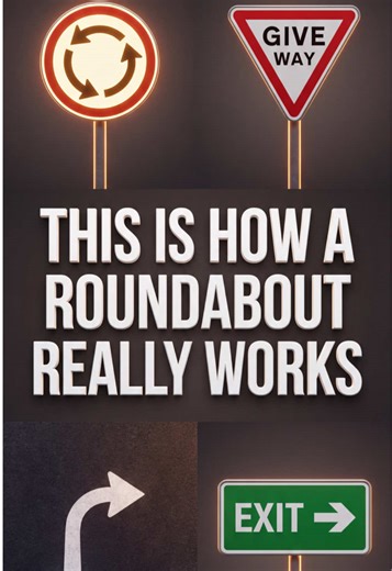 Roundabouts reduce severe collisions. But only when drivers follow structure. • Yield at entry • Choose the correct lane • Respect circulating traffic • Signal before exit Confusion creates hesitation. Structure creates flow. Save this before your next roundabout. #trafficrules #road #fact #roadsafety #drivesafe